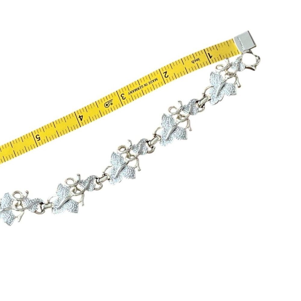 Sarah Coventry Whispering Leaf vintage silver-tone link bracelet fairycore - Picture 4 of 9